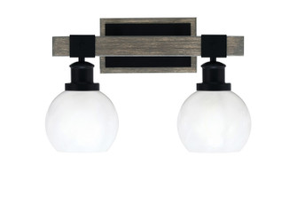 Tacoma Two Light Bath Bar in Matte Black & Painted Distressed Wood-look Metal (200|1842-MBDW-4101)