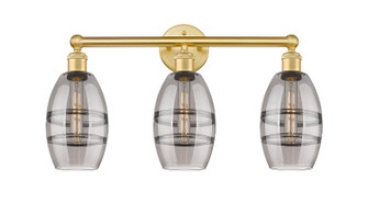 Edison Three Light Bath Vanity in Satin Gold (405|616-3W-SG-G557-6SM)