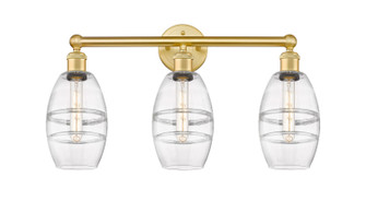 Edison Three Light Bath Vanity in Satin Gold (405|616-3W-SG-G557-6CL)