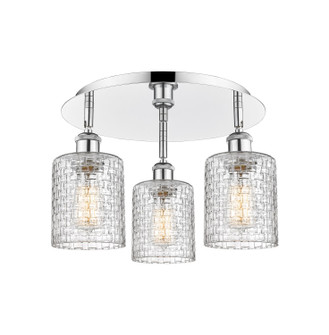 Ballston Three Light Flush Mount in Polished Chrome (405|516-3C-PC-G112C-5CL)