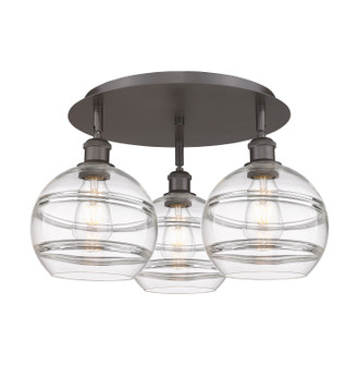 Ballston Three Light Semi-Flush Mount in Oil Rubbed Bronze (405|516-3C-OB-G556-8CL)