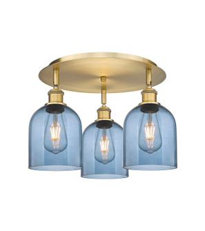 Ballston Three Light Flush Mount in Brushed Brass (405|516-3C-BB-G558-6BL)