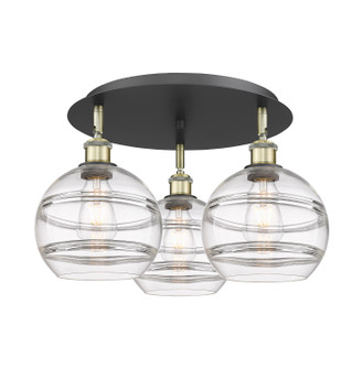 Ballston Three Light Semi-Flush Mount in Black Antique Brass (405|516-3C-BAB-G556-8CL)