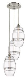 Ballston Three Light Pendant in Brushed Satin Nickel (405|113B-3P-SN-G557-8CL)