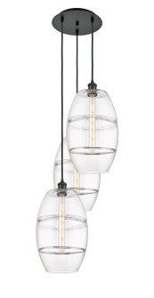 Ballston Three Light Pendant in Matte Black (405|113B-3P-BK-G557-10CL)