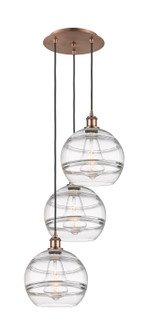 Ballston Three Light Pendant in Antique Copper (405|113B-3P-AC-G556-10CL)