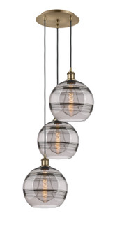 Ballston Three Light Pendant in Antique Brass (405|113B-3P-AB-G556-10SM)