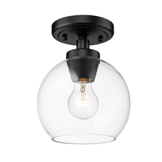 Galveston BLK One Light Flush Mount in Matte Black (62|4855-FM BLK-CLR)