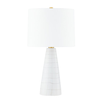 Melinda One Light Table Lamp in Aged Brass/Ceramic Satin White (428|HL735201-AGB/CSW)