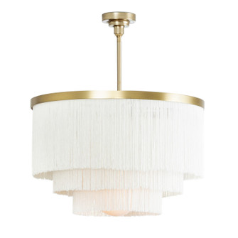 Cabaret Fringe Four Light Chandelier in Natural Brass (400|16-1257IV)