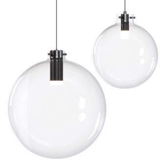 Clear Glass Sphere LED Pendant in Matte Black (326|SP-SPS-CL-08-BL-30K-3W-SP5)