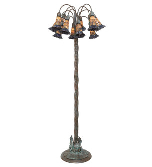 Stained Glass Pond Lily 12 Light Floor Lamp in Verdigris,Bronze (57|262125)