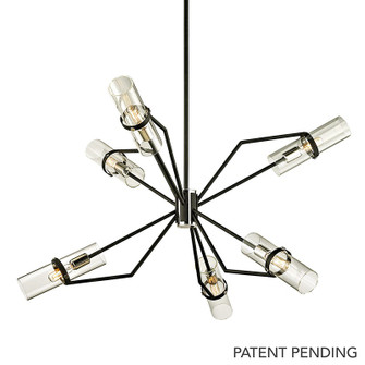 Raef Six Light Chandelier in Textured Black & Polish Nickel (67|F6326-TBK/PN)