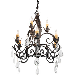 New Country French Nine Light Chandelier in Chestnut Textured (57|267303)
