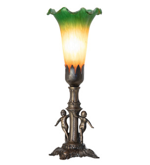Amber/Green One Light Mini Lamp in Antique Brass (57|262935)