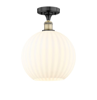Edison One Light Semi-Flush Mount in Black Antique Brass (405|616-1F-BAB-G1217-12WV)