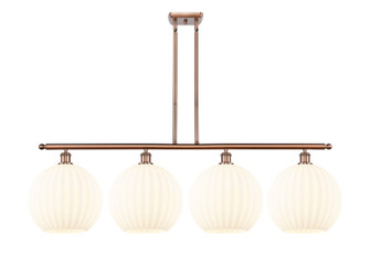 Ballston Four Light Island Pendant in Antique Copper (405|516-4I-AC-G1217-12WV)