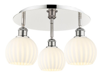 Ballston Three Light Semi-Flush Mount in Polished Nickel (405|516-3C-PN-G1217-6WV)