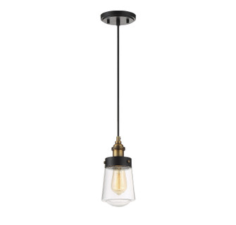 Macauley One Light Mini Pendant in Vintage Black w/Warm Brass (51|7-2064-1-51)