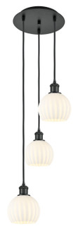 Ballston Three Light Pendant in Matte Black (405|113B-3P-BK-G1217-6WV)