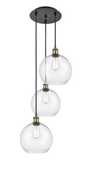 Ballston Three Light Pendant in Black Antique Brass (405|113B-3P-BAB-G122-10)
