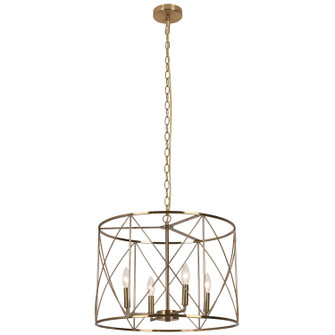Calah Four Light Chandelier in Aged Brass (216|CLH-204C-AGB)