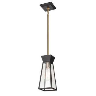 Lucian One Light Pendant in Black and Brushed Brass (78|AC11850BK)