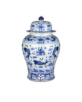 South Sea Jar in Imperial Blue/Off White (142|1200-0838)