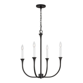 Decklan Four Light Chandelier in Black Iron (65|452341BI)