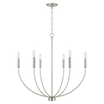 Ansley Six Light Chandelier in Brushed Nickel (65|452161BN)