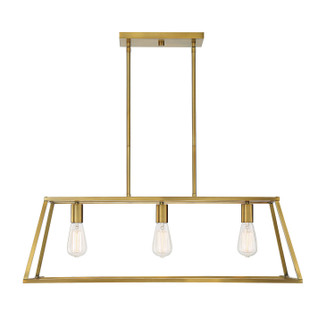 Denton Three Light Linear Chandelier in Warm Brass (51|1-326-3-322)