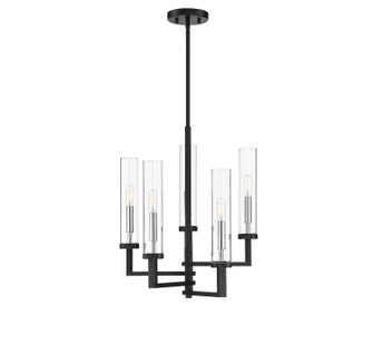 Folsom Five Light Chandelier in Matte Black w/Polished Chrome (51|1-2135-5-67)