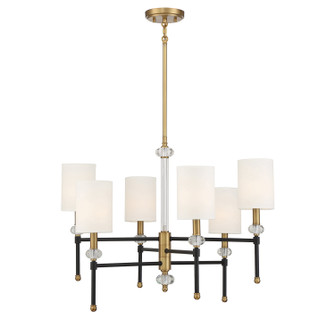 Tivoli Six Light Chandelier in Matte Black with Warm Brass Accents (51|1-1887-6-143)