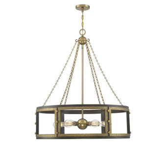 Lakefield Six Light Pendant in Burnished Brass with Walnut (51|1-1491-6-170)