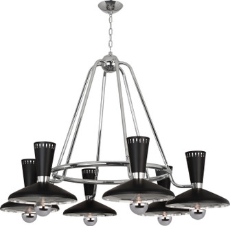 Vortex Six Light Chandelier in Polished Nickel (165|S565)