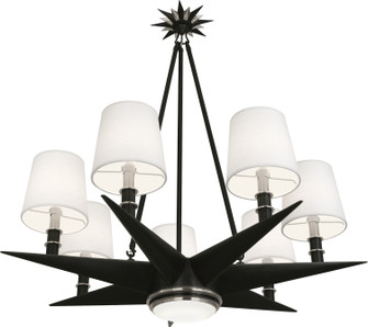 Cosmos Eight Light Chandelier in Deep Patina Bronze w/Antique Silver/Frosted Glass Diffuser (165|S1018)