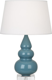 Small Triple Gourd One Light Accent Lamp in Steel Blue Glazed Ceramic w/Lucite (165|OB33X)