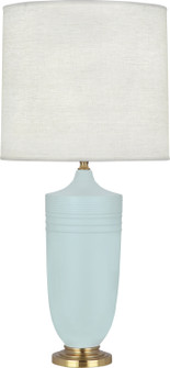 Michael Berman Hadrian One Light Table Lamp in Matte Sky Blue Glazed Ceramic w/Modern Brass (165|MSB27)