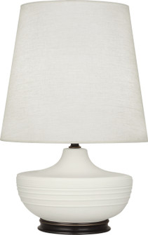 Michael Berman Nolan One Light Table Lamp in Matte Lily Glazed Ceramic w/Deep Patina Bronze (165|MLY25)