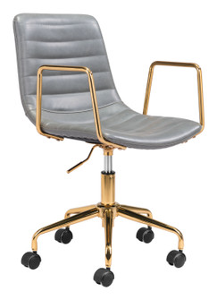 Eric Office Chair in Gray, Gold (339|101784)