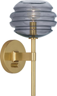 Horizon One Light Wall Sconce in Modern Brass w/ Smoke Gray Glass (165|GY66)