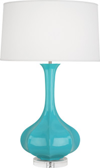 Pike One Light Table Lamp in Egg Blue Glazed Ceramic w/Lucite (165|EB996)