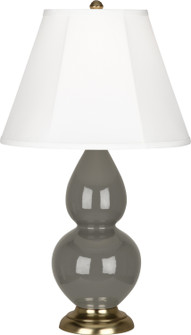 Small Double Gourd One Light Accent Lamp in Ash Glazed Ceramic w/Antique Brassed (165|CR10)