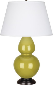 Double Gourd One Light Table Lamp in Citron Glazed Ceramic w/Deep Patina Bronzeed (165|CI21X)
