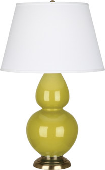 Double Gourd One Light Table Lamp in Citron Glazed Ceramic w/Antique Brassed (165|CI20X)