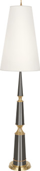 Jonathan Adler Versailles One Light Floor Lamp in Ash Lacquered Paint w/Modern Brass (165|A902X)