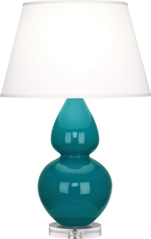 Double Gourd One Light Table Lamp in Peacock Glazed Ceramic w/Lucite (165|A753X)