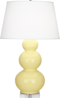 Triple Gourd One Light Table Lamp in Butter Glazed Ceramic w/Lucite Base (165|A357X)