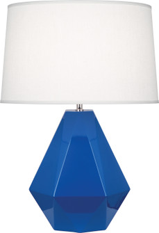 Delta One Light Table Lamp in Marine Blue Glazed Ceramic w/Polished Nickel (165|946)