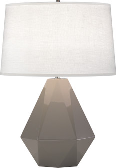 Delta One Light Table Lamp in Smoky Taupe Glazed Ceramic w/Polished Nickel (165|942)